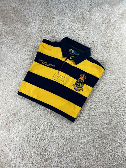 Polo Ralph Lauren Poloshirt Gelb Blau Gestreift (M)