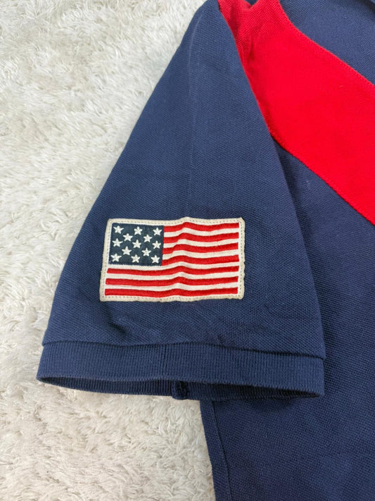 Polo Ralph Lauren Big Pony Polo Shirt Navy Red Stripe – USA Edition (S)